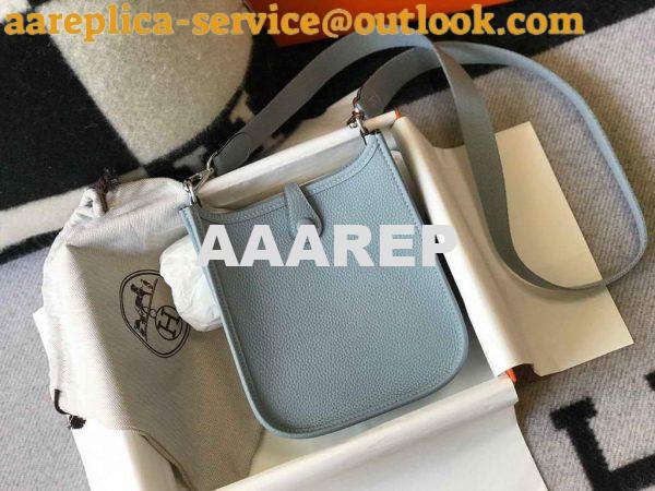 Replica Hermes Evelyne Bag Hermes Mini Crossbody Bag 20409 Silver Buckle Light Blue 3 Replica Hermes Evelyne Bag Hermes Mini Crossbody Bag 20409 Silver Buckle Light Blue 3