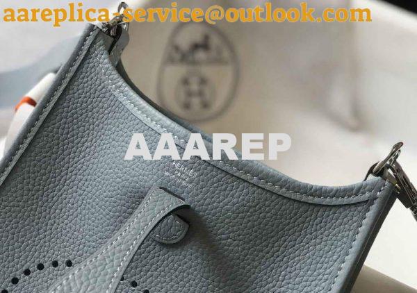 Replica Hermes Evelyne Bag Hermes Mini Crossbody Bag 20409 Silver Buckle Light Blue 5 Replica Hermes Evelyne Bag Hermes Mini Crossbody Bag 20409 Silver Buckle Light Blue 5