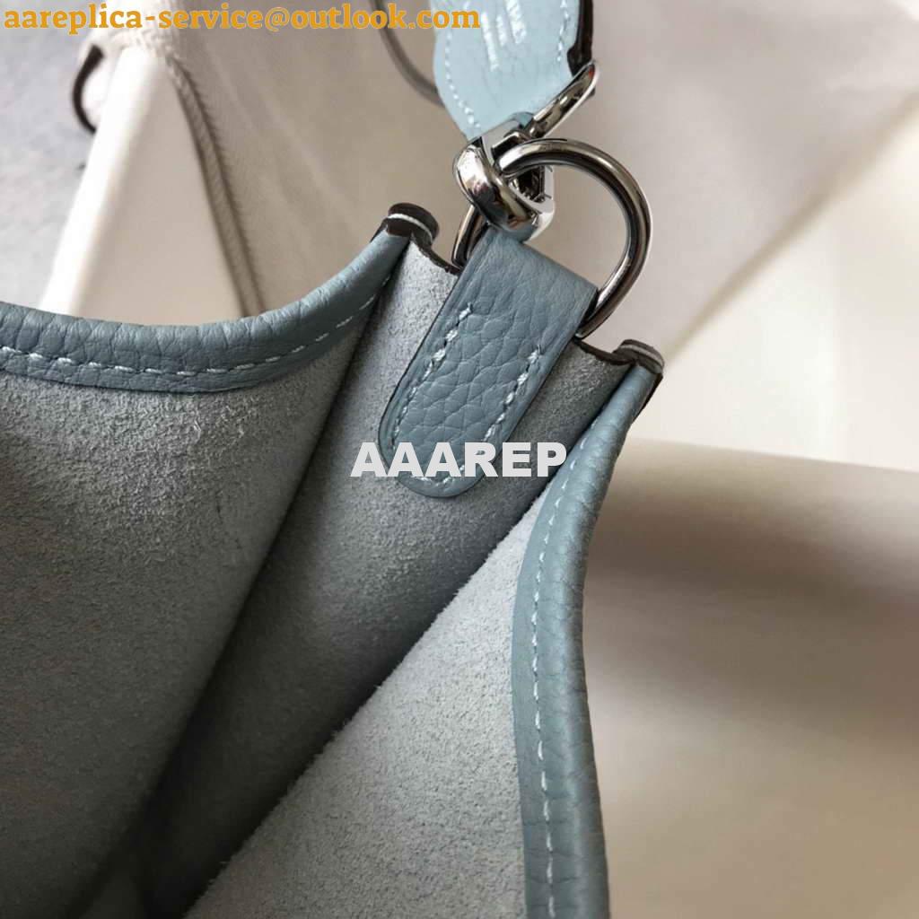 Replica Hermes Evelyne Bag Hermes Mini Crossbody Bag 20409 Silver Buckle Light Blue 7 Replica Hermes Evelyne Bag Hermes Mini Crossbody Bag 20409 Silver Buckle Light Blue 7