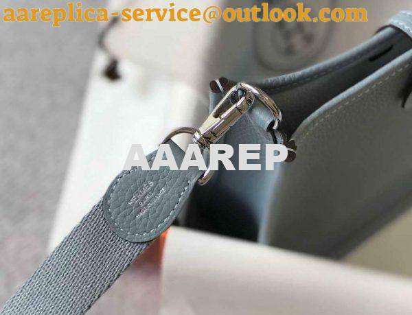 Replica Hermes Evelyne Bag Hermes Mini Crossbody Bag 20409 Silver Buckle Light Blue 8 Replica Hermes Evelyne Bag Hermes Mini Crossbody Bag 20409 Silver Buckle Light Blue 8