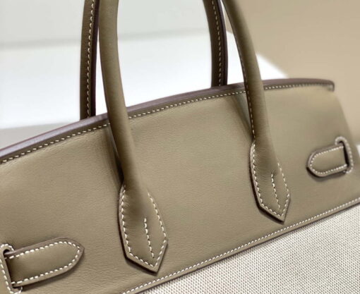 Replica Hermes Birkin Tote Bag Swift leather with canvas 285900 14