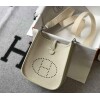 Replica Hermes Evelyne Bag Hermes Mini Crossbody Bag 20406 Silver Buckle Beige
