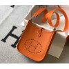 Replica Hermes Evelyne Bag Hermes Mini Crossbody Bag 20405 Silver Buckle Orange