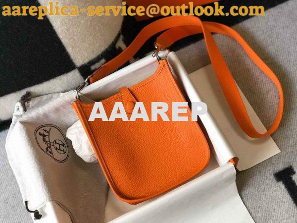 Replica Hermes Evelyne Bag Hermes Mini Crossbody Bag 20405 Silver Buckle Orange 3 Replica Hermes Evelyne Bag Hermes Mini Crossbody Bag 20405 Silver Buckle Orange 3