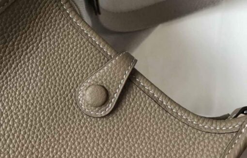 Replica Hermes Evelyne Bag Hermes Mini Crossbody Bag 20403 Silver Buckle Kakhi 5