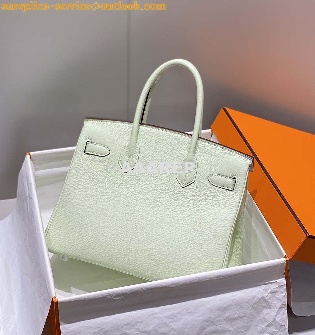 Replica Hermes Birkin Designer Tote Bag Togo Leather 28565 bubble green 10 Replica Hermes Birkin Designer Tote Bag Togo Leather 28565 bubble green 10