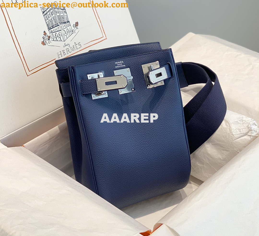 Replica Hermes H083591CK89 Hac a Dos GM backpack Navy blue 3 Replica Hermes H083591CK89 Hac a Dos GM backpack Navy blue 3