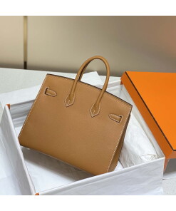 Replica Hermes Birkin Designer Tote Bag Epsom Leather 28371 Golden brown