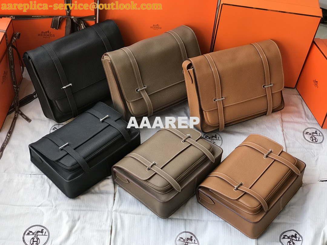 Replica Hermes H074774CK37 Steve light messenger bag 34cm Brown 2 Replica Hermes H074774CK37 Steve light messenger bag 34cm Brown 2