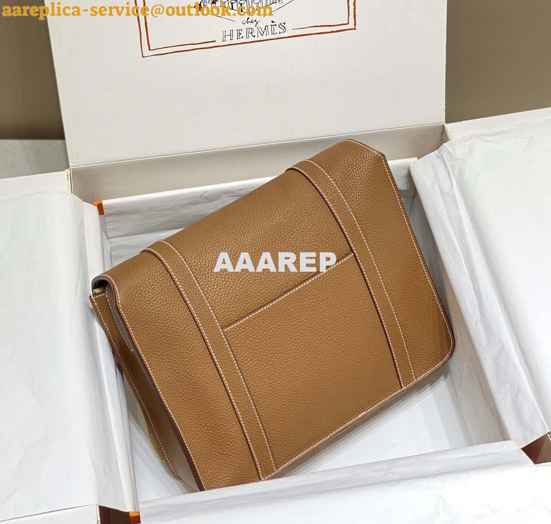 Replica Hermes H074774CK37 Steve light messenger bag Brown 3 Replica Hermes H074774CK37 Steve light messenger bag Brown 3