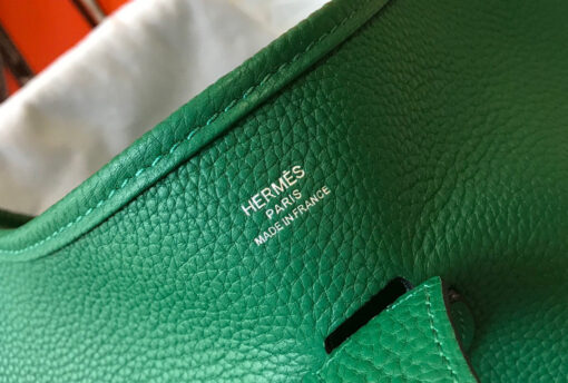 Replica Hermes H083435 Evelyne III 29 Shoulder Bag Silver Hardware Green 5