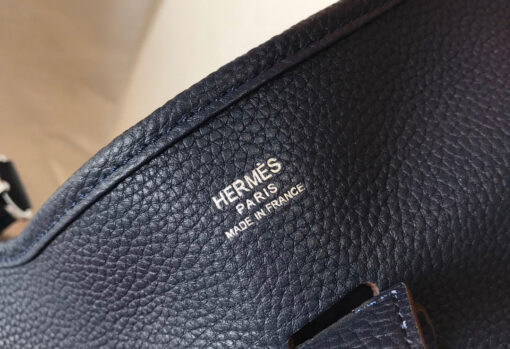 Replica Hermes H083435 Evelyne III 29 Shoulder Bag Silver Hardware Navy Blue 5