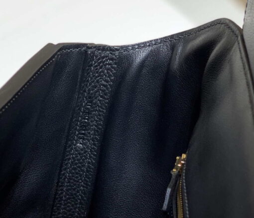 Replica Hermes Kelly 2424 Leather 29cm H230268 Black Shoulder bag 7