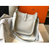 Replica Hermes H083435 Evelyne III 29 Shoulder Bag Silver Hardware White Gray