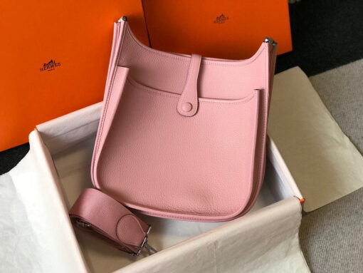 Replica Hermes H083435 Evelyne III 29 Shoulder Bag Silver Hardware Pink 4