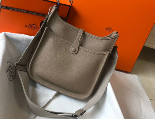 Replica Hermes H083435 Evelyne III 29 Shoulder Bag Silver Hardware Gray 2