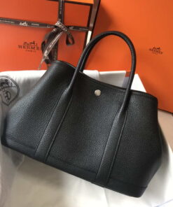 Replica Hermes Black Togo leather Garden Party 30cm Bag Machine sewing H239053