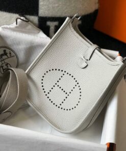 Replica Hermes Evelyne Bag Designer Hermes Mini Crossbody Real Bag 20435 White 2