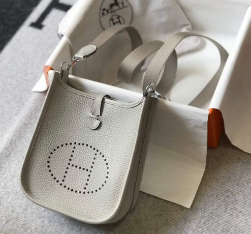 Replica Hermes Evelyne Bag Designer Hermes Mini Crossbody Real Bag 20435 White 3