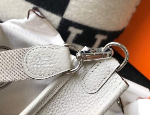Replica Hermes Evelyne Bag Designer Hermes Mini Crossbody Real Bag 20435 White 6