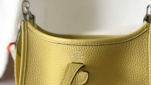 Replica Hermes Evelyne Bag Designer Hermes Mini Crossbody Real Bag 20434 Light Yellow 5
