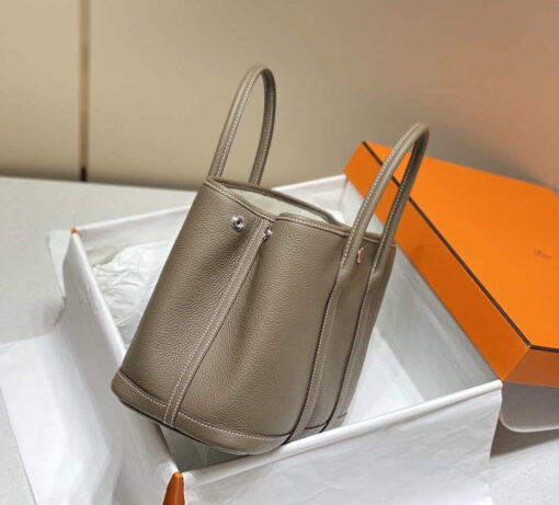 Replica Hermes Gray Clemence Garden Party 30cm Bag H239044 2