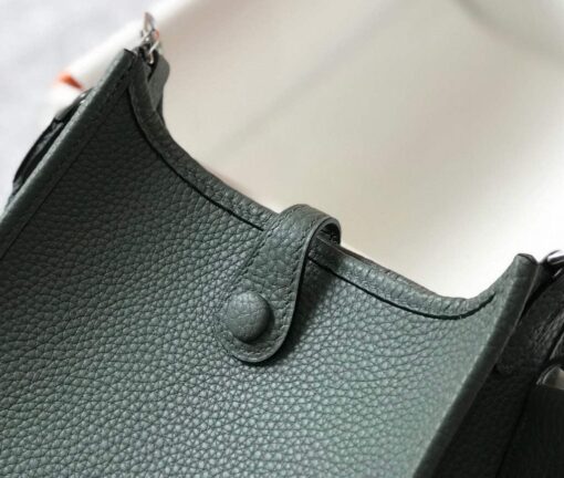 Replica Hermes Evelyne Bag Designer Hermes Mini Crossbody Real Bag 20433 Avocado Green 7