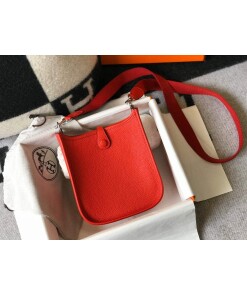 Replica Hermes Evelyne Bag Designer Hermes Mini Crossbody Real Bag 20432 Red