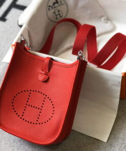 Replica Hermes Evelyne Bag Designer Hermes Mini Crossbody Real Bag 20432 Red 2