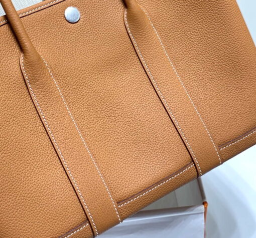 Replica Hermes Brown Clemence Garden Party 30cm Bag H239043 4