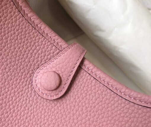 Replica Hermes Evelyne Bag Designer Hermes Mini Crossbody Real Bag 20430 Pink 5