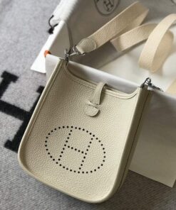 Replica Hermes Evelyne Bag Designer Hermes Mini Crossbody Real Bag 20429 Beige 2