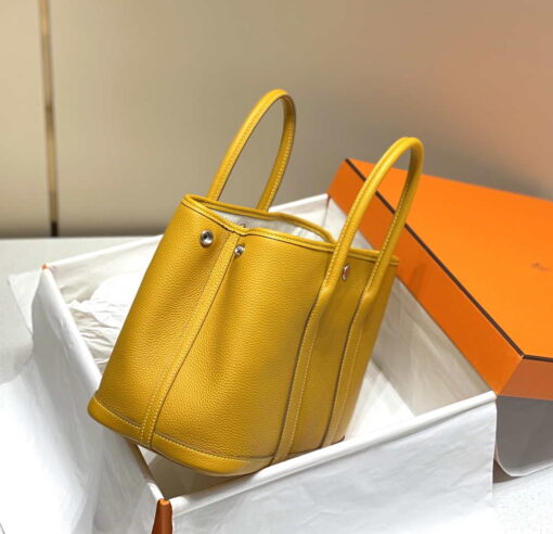 Replica Hermes Yellow Clemence Garden Party 30cm Bag H239041 2