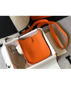 Replica Hermes Evelyne Bag Designer Hermes Mini Crossbody Real Bag 20428 Orange