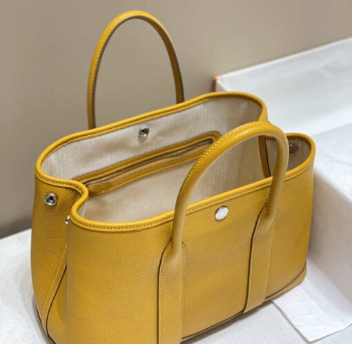 Replica Hermes Yellow Clemence Garden Party 30cm Bag H239041 8