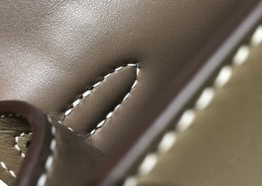 Replica Hermes Kelly Pouchette Swift Leather clutch bag Silver H230262 5