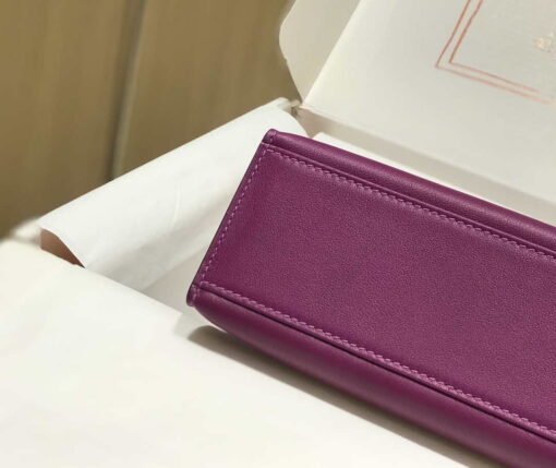 Replica Hermes Kelly Pouchette Swift Leather clutch bag Silver H230261 5
