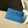 Replica Hermes Mini Kelly Pouchette Swift Leather clutch bag Silver H230255 10