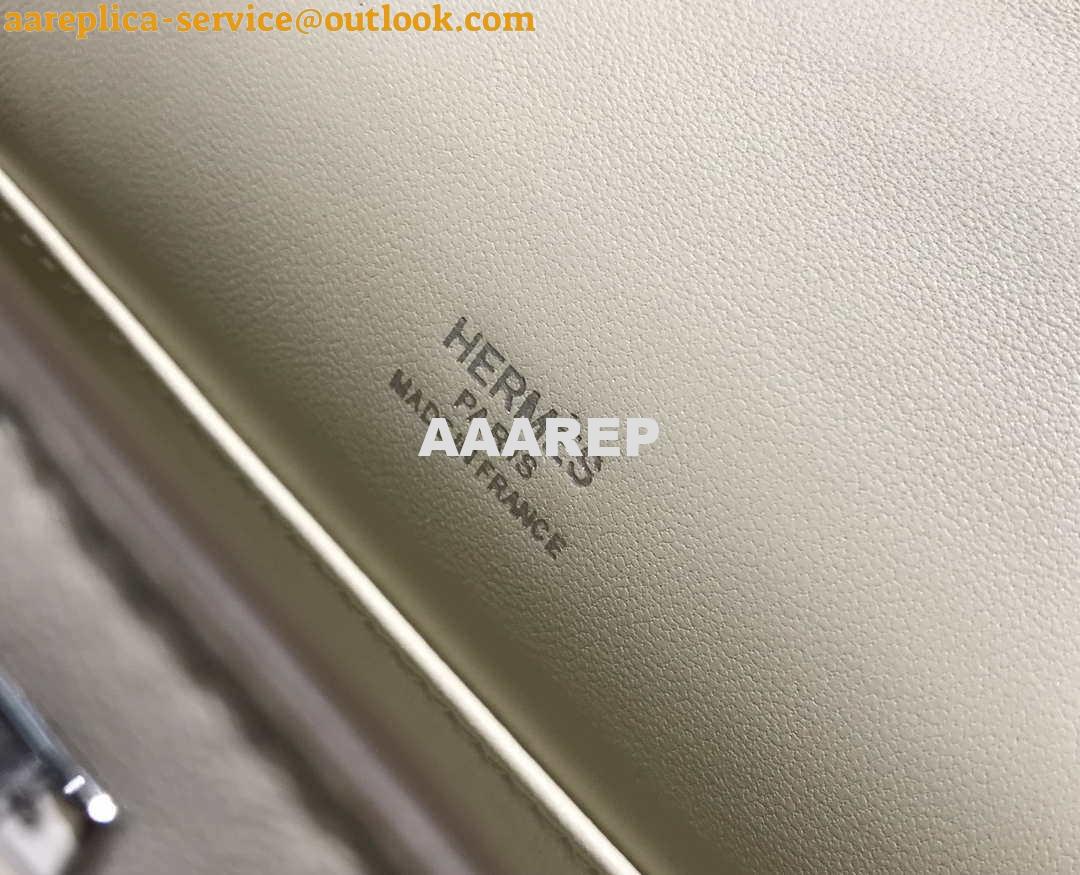 Replica Hermes Mini Kelly Pouchette Swift Leather clutch bag Silver H230255 4 Replica Hermes Mini Kelly Pouchette Swift Leather clutch bag Silver H230255 4