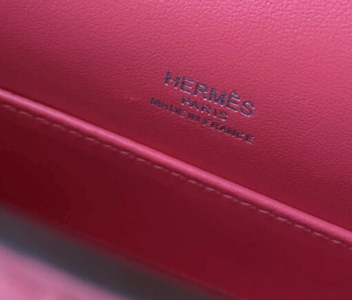 Replica Hermes Mini Kelly Pouchette Swift Leather clutch bag Silver H230253 6