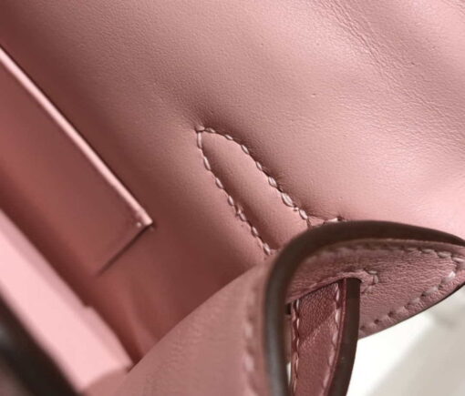 Replica Hermes Mini Kelly Pouchette Swift Leather clutch bag Silver H230252 7