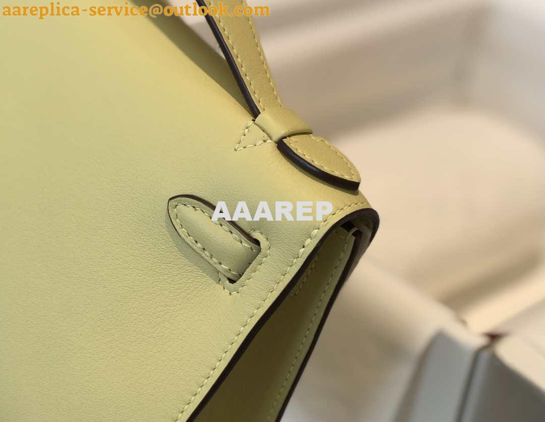 Replica Hermes Kelly Pouchette Swift Leather clutch bag Gold H230272 6 Replica Hermes Kelly Pouchette Swift Leather clutch bag Gold H230272 6
