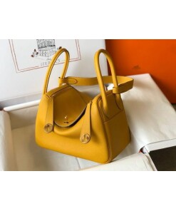 Replica Hermes Lindy 26cm Designer Tote Shoulder Bags Yellow Gold
