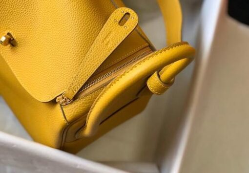 Replica Hermes Lindy 26cm Designer Tote Shoulder Bags Yellow Gold 5