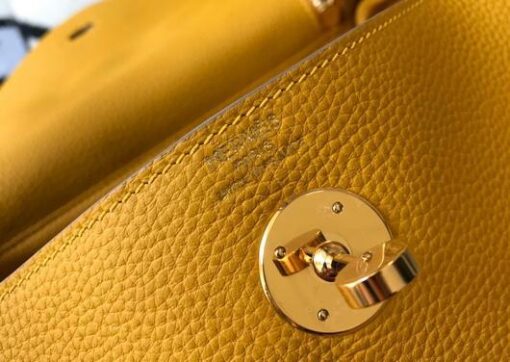 Replica Hermes Lindy 26cm Designer Tote Shoulder Bags Yellow Gold 6