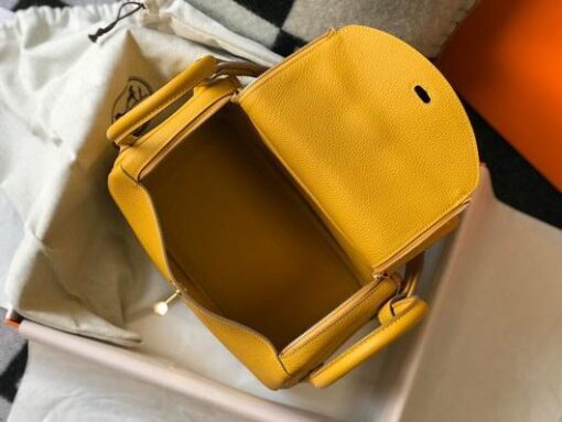 Replica Hermes Lindy 26cm Designer Tote Shoulder Bags Yellow Gold 8