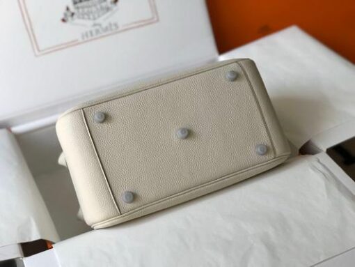 Replica Hermes Lindy 26cm Designer Tote Shoulder Bags Wihte Silver 3