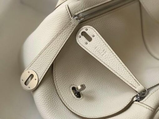 Replica Hermes Lindy 26cm Designer Tote Shoulder Bags Wihte Silver 4