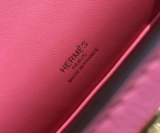 Replica Hermes Mini Kelly Pouchette Swift Leather clutch bag Gold H230250 6