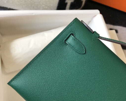 Replica Hermes Mini Kelly Pouchette Epsom Leather H230242 Green 6
